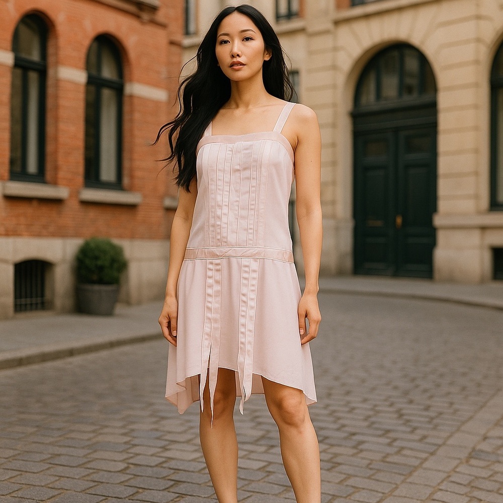 NWT vintage Jessica McClintock Elegant Pink flappergreat Gatsby Dress